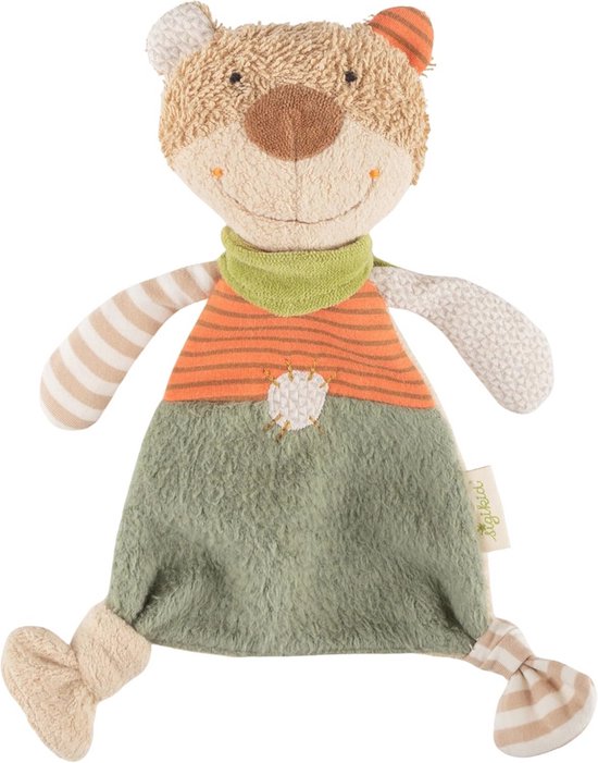 Biologisch knuffeldoek in vrolijk dierendesign voor baby's van Merkloos