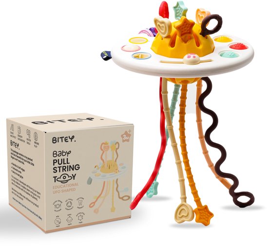 Bitey - Montessori Speelgoed - Baby speelgoed - Voor Fijne Motoriek - Ufo Speelgoed - Sensorisch Speelgoed - Voor Baby's van Bitey