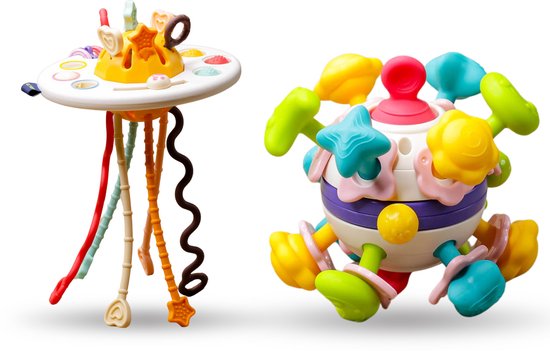 Bitey - Montessori Speelgoed Bundel - UFO Speelgoed - Montessori Speelgoed - BPA-vrij - Grijp- en Bijtspeelgoed - Kraamcadeau - Baby Speelgoed - Spelen en ontdekken - vanaf 3 maanden van Bitey