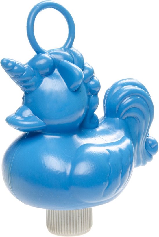 Blauw eenhoorn badeend badspeelgoed 12 cm - Met oogje voor het hengelspel - Uitdeelspeelgoed van Folat