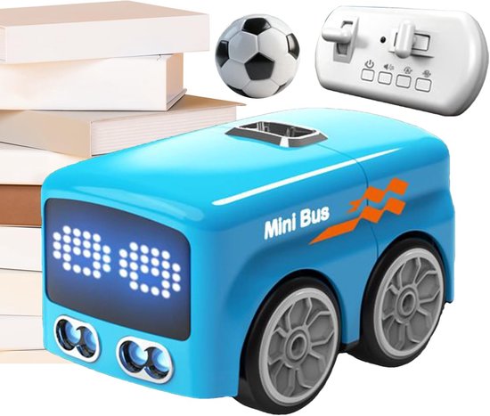 Blauw Magic Mini RC-bus – 2,4 GHz inductieve auto die getekende lijnen volgt; interactieve Magic Mini-bus met gebarenbesturing, volg- en ontsnappingsmodi – ideaal cadeau voor kinderen (jongens en meisjes) vanaf 6 jaar van Merkloos