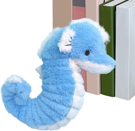 Blauw zeepaardje knuffel - Pluche dier - Decoratie en knuffelen - Interactief ontwerp - 27 cm - Blauw