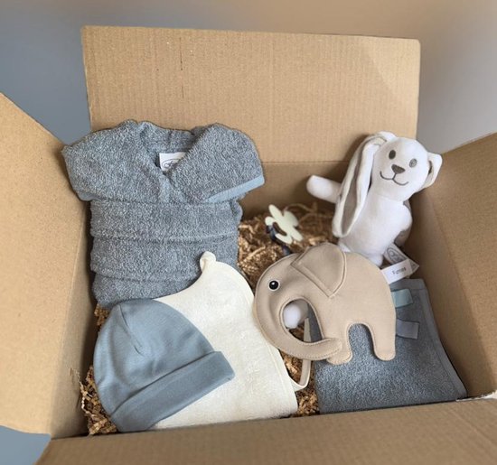 Blijeitje Cadeauset Deluxe Perfect voor een gender reveal, kraamcadeau jongen of babyshower blauw van Merkloos