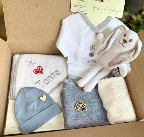 Blijeitje Cadeauset I love tante Perfect voor een gender reveal, kraamcadeau jongen of babyshower blauw van Merkloos