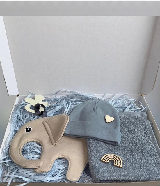 Blijeitje Mini Brievenbus Cadeauset Perfect voor een gender reveal, kraamcadeau jongen of babyshower blauw van Merkloos