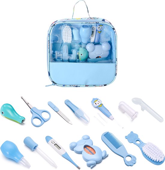 Blij'r TS-003 - baby verzorgingsset - uitgebreide 13 delige baby care set - baby verzorgingsproducten - Manicure set van Merkloos