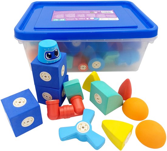 Blockaroo 60pcs box-magnetisch speelgoed-peuter speelgoed-speelgoed 3 jaar/4jaar/5jaar- speelgoed jongens en meisjes- badspeelgoed van Merkloos