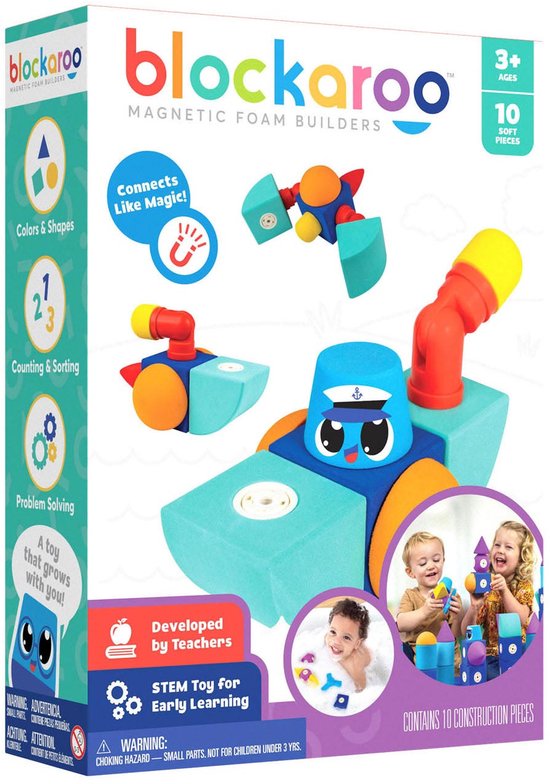 Blockaroo boot box-magnetisch speelgoed-peuter speelgoed-speelgoed 3 jaar/4jaar/5jaar- speelgoed jongens en meisjes- badspeelgoed van Merkloos
