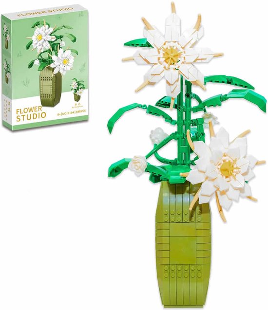 Bloemen bouwpakket - Flower Studio Epiphyllum - Bloemen bouwset bestaande uit 548 bloemen bouwstenen - Bloemboeket Bouwset van Bloem