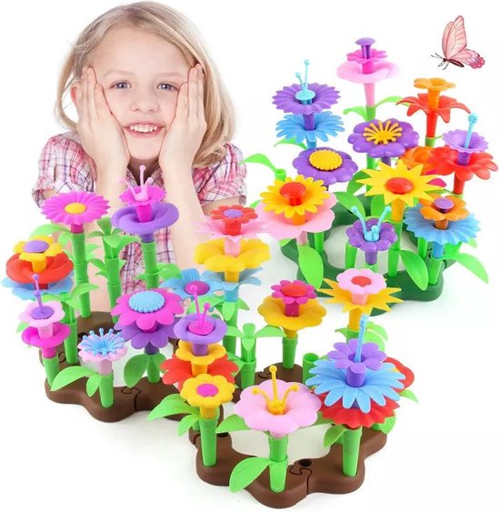 Bloemen Speelgoed fijne motoriek - 142-delig - Speelgoed Meisjes & Jongens - 5 Jaar - 7 jaar - Montessori speelgoed 3 jaar voor thuis - Kinderspeelgoed - Educatief speelgoed 4 jaar - Motoriek speelgoed meisje 6 jaar - Meisjes speelgoed 6 jaar van Bloem