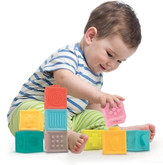 Blokken Set - LUDI Baby - Zachte Babyblokken met Ribbel Textuur van Merkloos