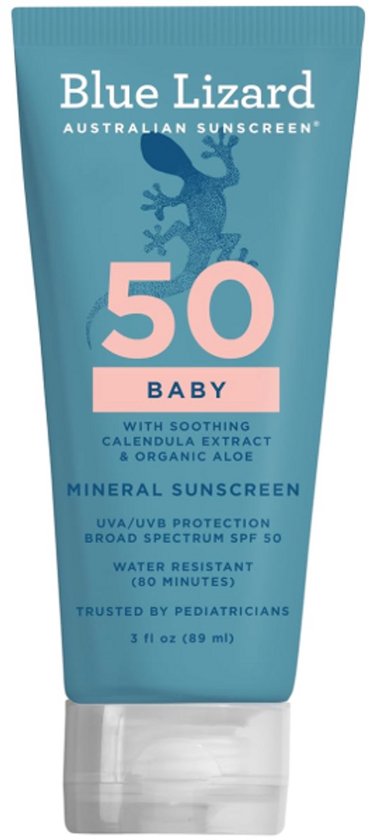 Blue Lizard Baby Mineral Sunscreen 89ml (SPF 50) – Minerale Zonnebrandcrème voor Baby's – Zinkoxide – Breed Spectrum UVA/UVB Bescherming – Parfumvrij – Waterbestendig