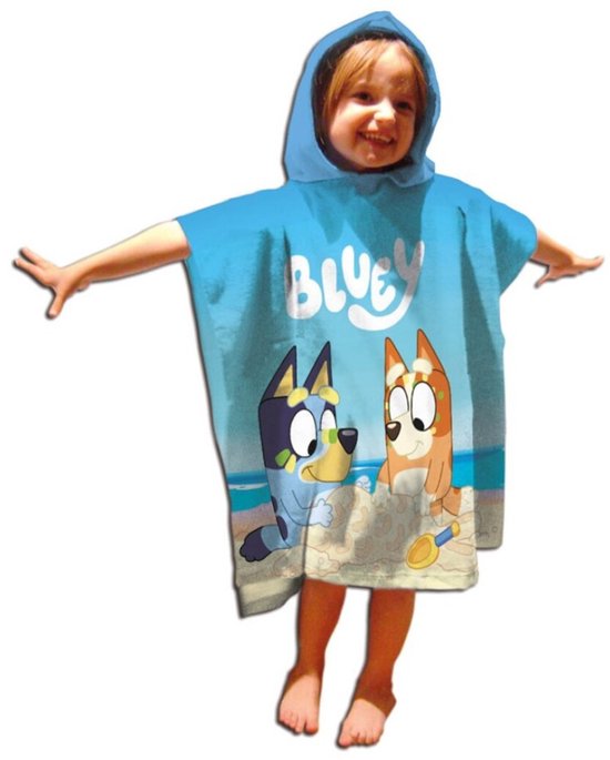Bluey badPoncho 55x110cm Polyester Sneldrogend van Bluey
