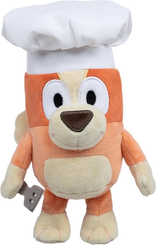 Bluey Bingo Pluche Knuffel 20 cm - Zacht en Gedetailleerd Koksuniform