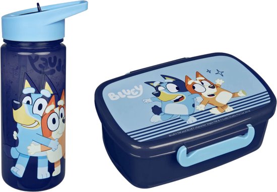 Bluey lunchset; drinkfles + lunchbox van Bluey