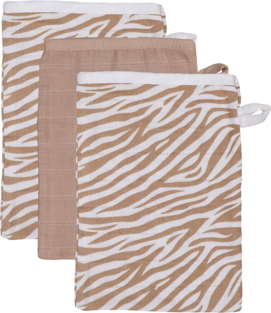 Blush & Blossom Zebra 15 x 21 cm 3 Stuks Hydrofiel Washandjes TR-BB443402 van Blush & Blossom