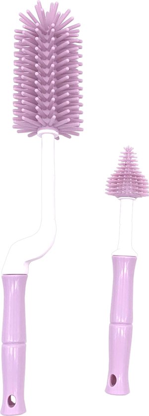 Bo Jungle B-Bottle Roze Siliconen Flessenborstel Set B540210 van Bo Jungle