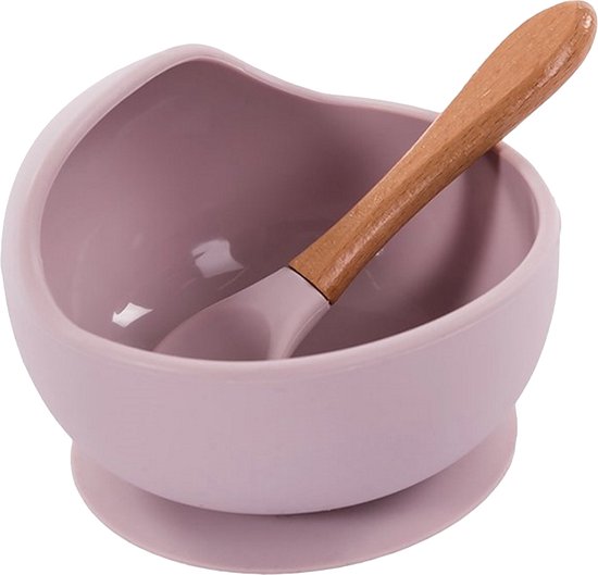 Bo Jungle B-Suction Bowl Roze Kommetje met Lepel B500620 van Bo Jungle