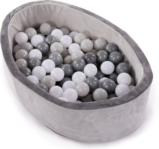 Bo Jungle - Ballenbad baby - Met 120 ballen - Zachte stof - Ballenbak - Speelballen - Activity Gym - Ball Pit Play Gym Grey van Bo Jungle