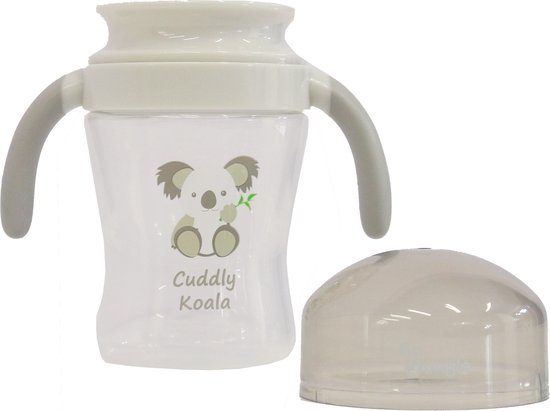 Bo Jungle - Drinkbeker kinderservies - antilekbeker 360° - 240 ml - Met handgrepen en deksel - Cuddly Koala 360° Drinking Cup van Bo Jungle