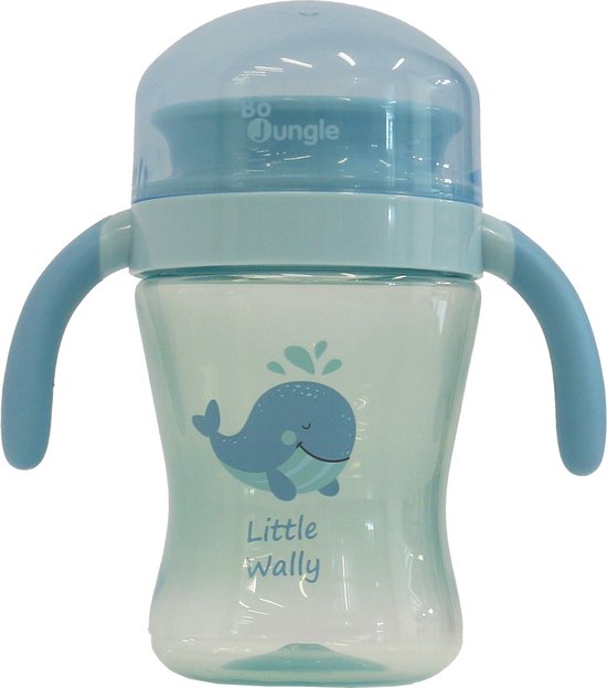 Bo Jungle - Drinkbeker kinderservies - antilekbeker 360° - 240 ml - Met handgrepen en deksel - Little Wally 360° Drinking Cup van Bo Jungle