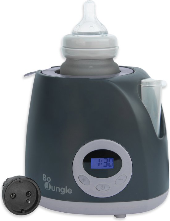 Bo Jungle Flessenwarmer Auto - Thuis - Bottle Warmer Car/Home Shady Grey - Superfast van Bo Jungle