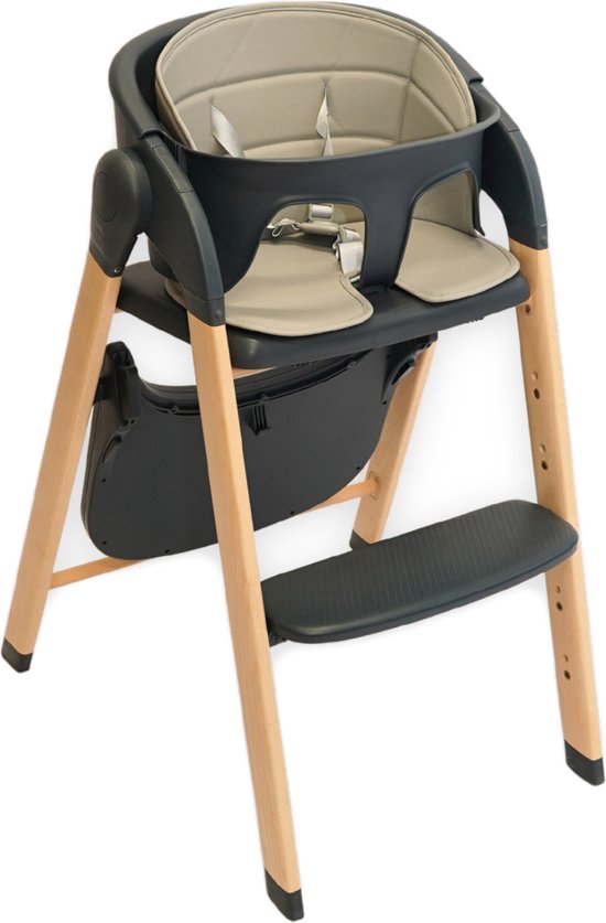 Bo Jungle - Grow With Me High Chair Shady Grey - Verstelbaar - Comfortabel - Ergonomisch van Bo Jungle