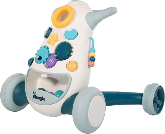 Bo Jungle - Looptrainer peuter - Loopwagen Baby - Babywalker - licht en muziek - Met ballen - Met Rem - Met opbergvak - Walking Aid Jumpy Blauw van Bo Jungle