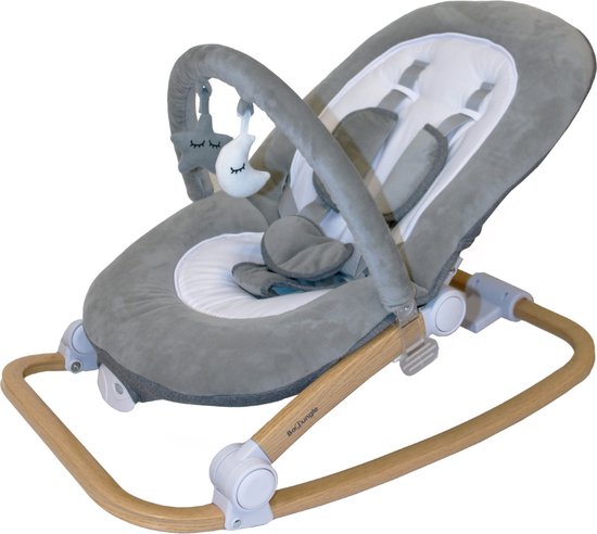 Bo Jungle - Schommelstoel en zitje in 1 - Wipstoel - Bouncer - Baby tot kleuter - Max. 18 kg - Muziek en vibratie functies - Rocker Pure White van Bo Jungle