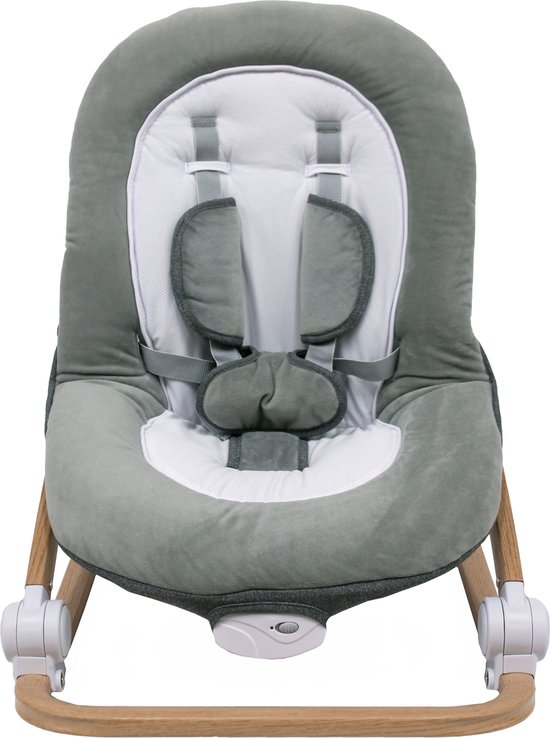 Bo Jungle - Schommelstoel en zitje in 1 - Wipstoel - Bouncer - Baby tot kleuter - Max. 18 kg - Muziek en vibratie functies - Rocker Pure White