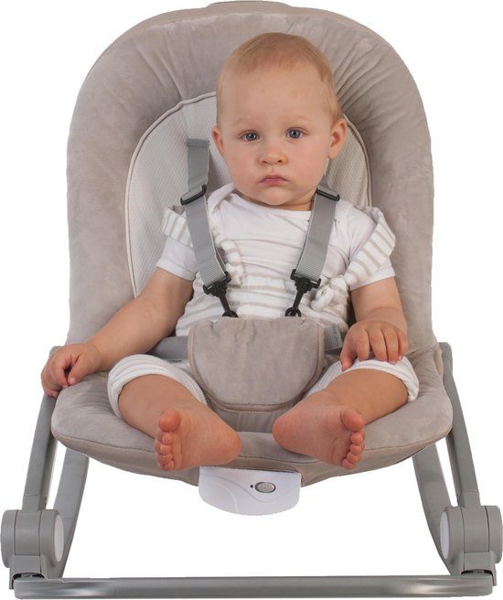 Bo Jungle - Schommelstoel en zitje in 1 - Wipstoel - Bouncer - Baby tot kleuter - Tot max. 18 kg - Inclusief Speelboog en verkleinkussen - Meegroeiende Swing - Zachte stof - Muziek en vibratie functies - Rocker Beige van Merkloos
