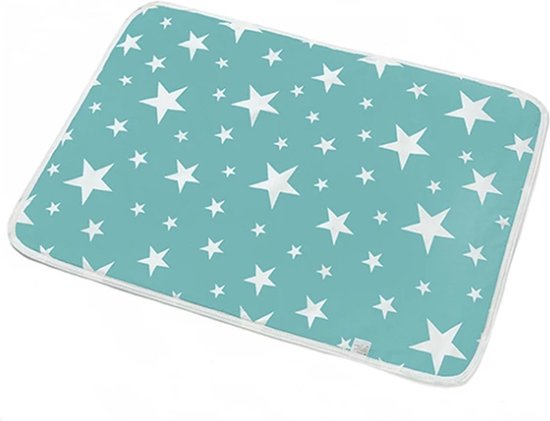 Bo & Mila - Verschoonmatje - Onderweg - 35x45cm - waterdicht - Reis Verschoonmat - Turquoise van Bo & Mila
