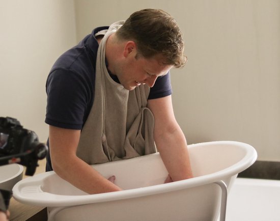 Bobbé Badcape | Baby Badcape | 120 x 100 cm | Beige | van Bobbé