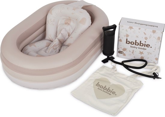 Bobbie. Opblaasbaar Babybad - 2-in-1 Meegroeiend Baby bad van 0 tot 2 Jaar - Opblaasbaar Zwembadje Baby -Kraamcadeau voor jongen en meisje - Opblaasbaar Baby Badje - Ballenbad van Bobbi