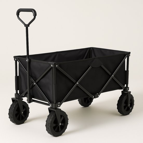BOECK - Opvouwbare Bolderkar – Zwart – Outdoor Trolley voor Strand, Camping & Tuin van BOECK