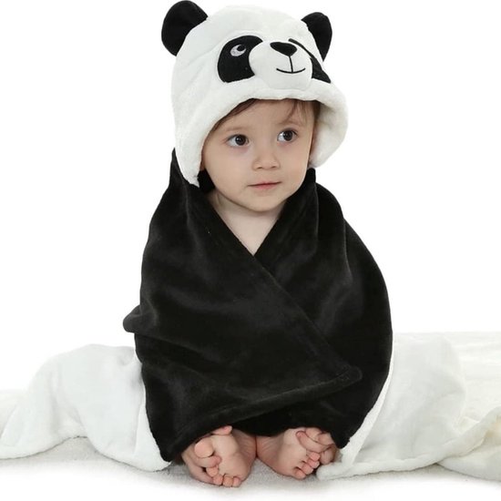 BoefieBoef Panda 2-in-1 Fleece Badcape & Wikkeldeken voor Baby's/Peuters met Dierencapuchon: Warm, Zacht & Comfortabel - Ideaal als Kerst- Verjaardags of Kraamcadeau van Merkloos