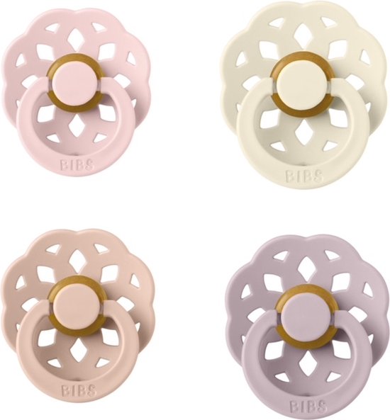 Boheme Fopspeen set 4 stuks Blossom Ivory Blush en Dusky Lilac maat 1 - Geschikt voor baby's van 0-6 maanden van BIBS