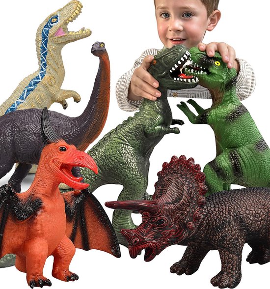 Bolke® - dinosaurus speelgoed - dino's voor peuters - zacht - dinosaurussen XL 30cm+ - dinosaurus speelgoed set - speelgoed jongens - dinosaurus speelfiguren van Bolke