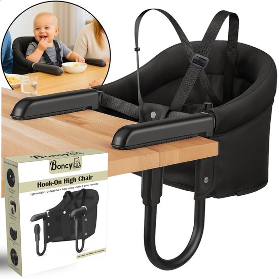 Boncy® Premium Kinderstoel - Inklapbare Eetstoel Baby Voor Aan Tafel - Inklapbaar Kinderstoeltje voor Peuter - Opvouwbare Babystoel Stoel Zitten Thuis - Peuterstoel Kinderstoelen Meegroeistoel Kinder Stoeltje - Tafelhangstoel Zitstoel High Chair Eten van Merkloos