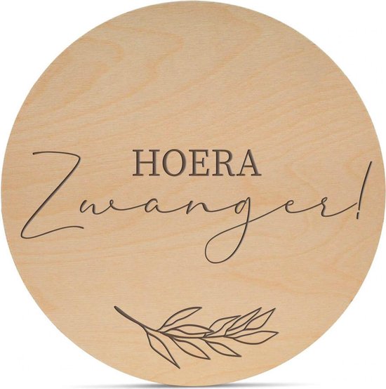 BONT | Mijlpaalcirkels Hout - Hoera Zwanger! - Lasergravure - Baby - Rond - Milestone kaarten - Babyshower of kraamcadeau - Newborn - Weken en maanden - Zwanger - Geboorte cirkels van BONT