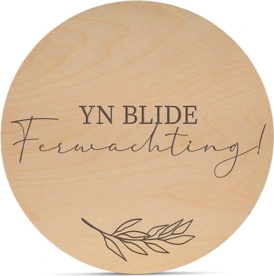 BONT | Mijlpaalcirkels Hout - Yn blide ferwachting FRIES - Lasergravure - Baby - Rond - Milestone kaarten - Babyshower of kraamcadeau - Newborn - Weken en maanden - Zwanger - Geboorte cirkels van BONT