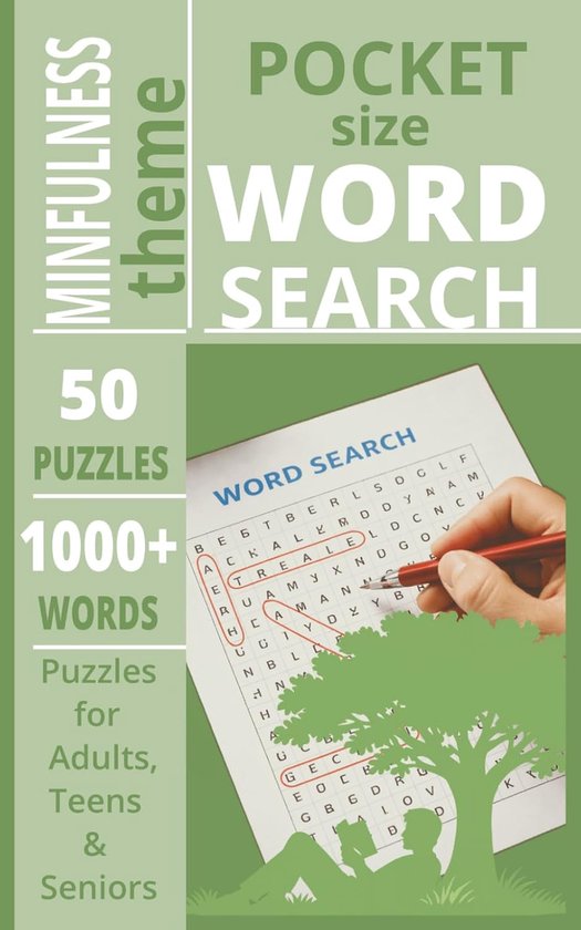 BOOK: EASY to carry Word Search about MINDFULNESS, MEDITATION, POSITIVITY and more[5x8,50 ... Gift for teens, adults, seniors.