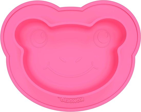 Bord kom zuignap antislip Made in Germany siliconen serviesset-babybord zuignap schaal siliconen onderlegger baby's-peuters Froggi Pink van Froggi