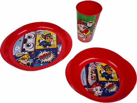 Bord Paw patrol 21 cm rond 1 stuks herbruikbaar duurzaam kunststof, BPA-vrij Geschikt voor in de magnetron niet voor in de vaatwasser van Paw Patrol