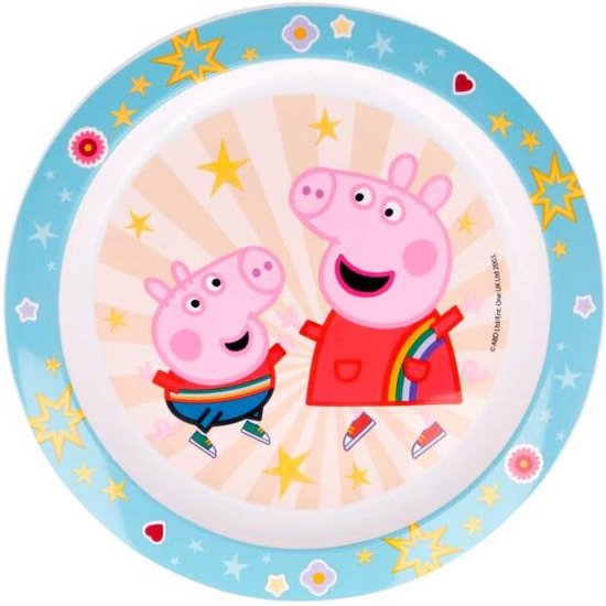 bord Peppa Pig Junior 22 cm lichtblauw/wit van Primavera