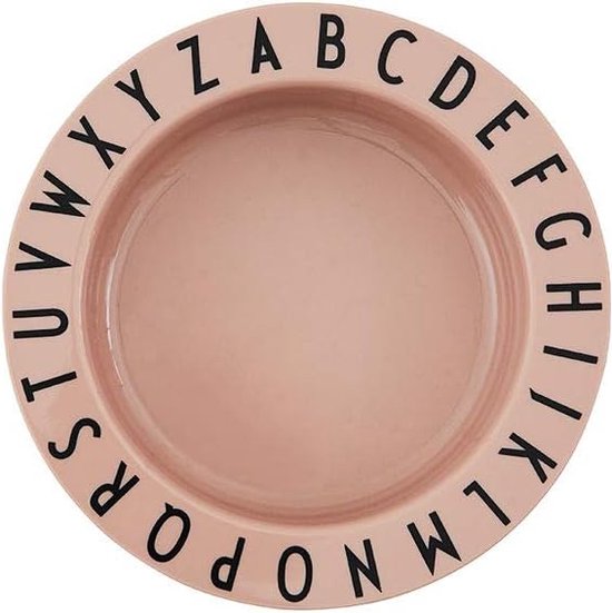 bord voor baby's en kinderen (nude) - BPA-vrij, BPS-vrij, met A-Z-alfabet-print, ideaal voor ontbijt, snacks en diner, vaatwasmachinebestendig, D: 15,5 cm van We Might Be Tiny