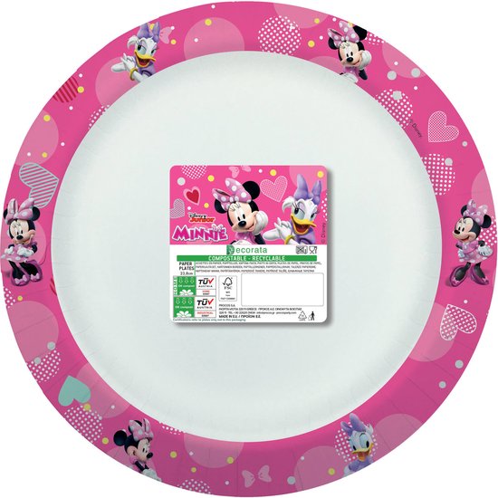 Borden Papier Composteerbaar Minnie Mouse Helpers Disney 24cm - 8 stuks van $