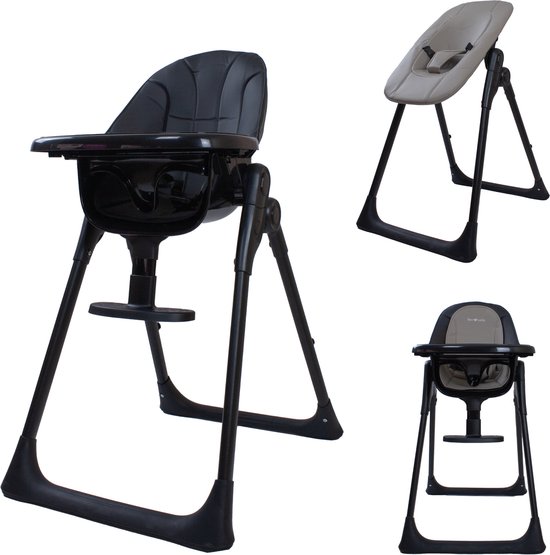 Born Lucky Kinderstoel 2 in 1 Rolf Met Babysit / Babystoel – Verstelbaar & Inklapbaar – Vanaf Geboorte tot 3 Jaar - Zwart van Born Lucky