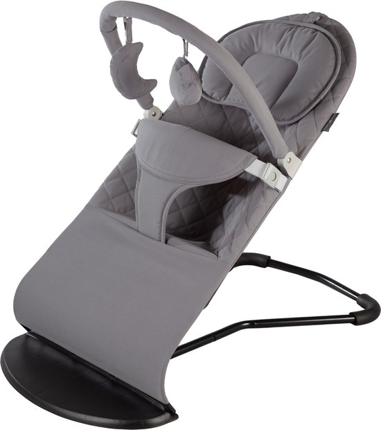 Born Lucky Wipstoel Baby - Opvouwbaar & Verstelbaar - Met Speelboog - Antraciet van Born Lucky