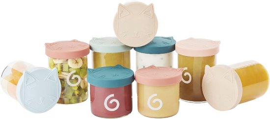 Borosilicate Glass Food Storage Bowls for Babies - 9 Jars 250ml & 120ml